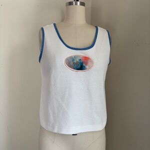 Vintage White and Blue Women's Tank Top
